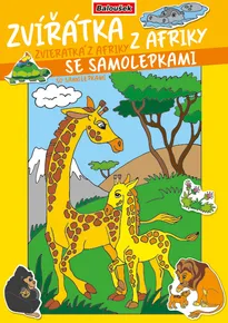 Omaľovánka - A4 - so samolepkami - Zvieratká z Afriky